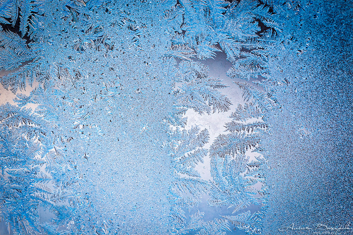 Морозные узоры на стекле