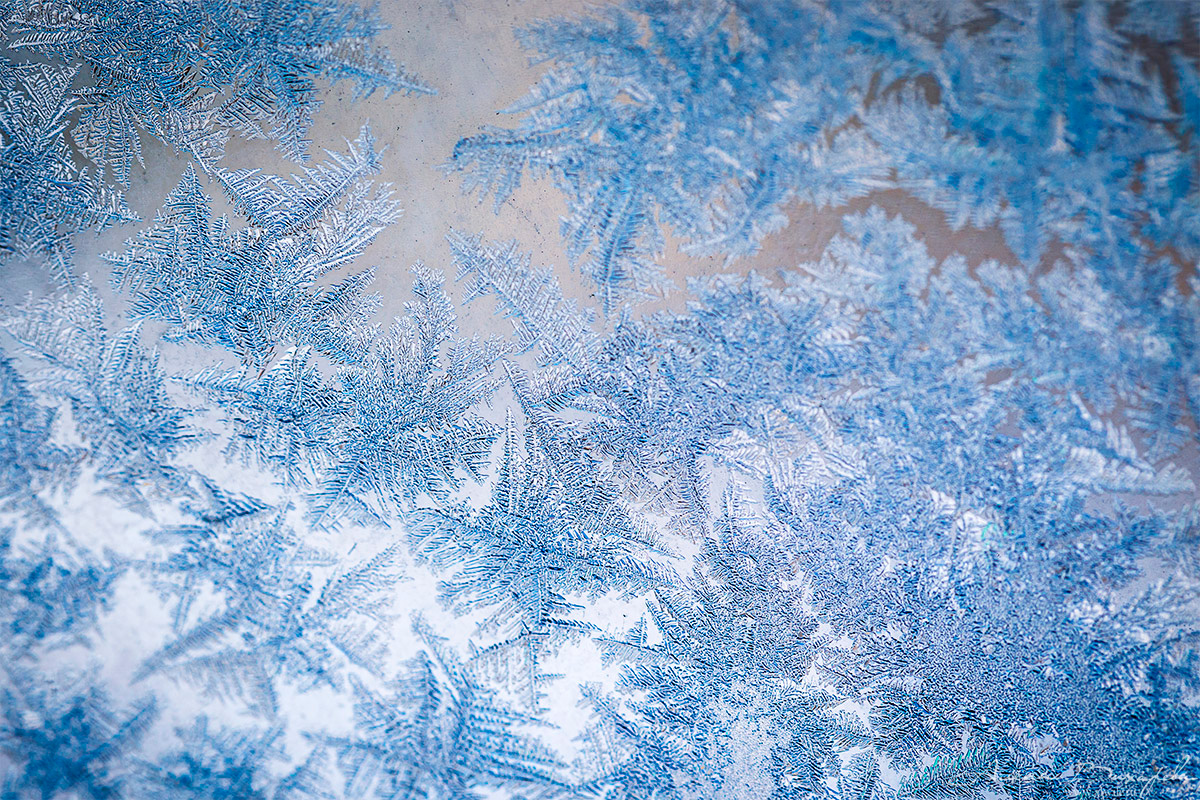 Морозные узоры на стекле