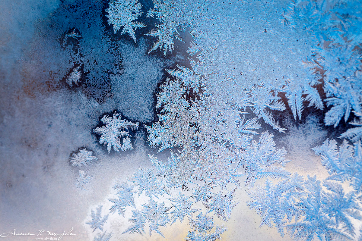 Морозные узоры на стекле