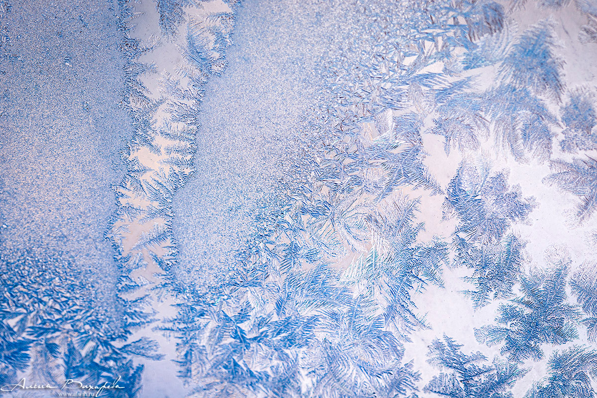 Морозные узоры на стекле