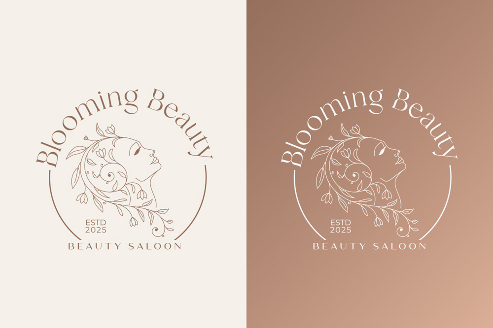 logo line woman flowers