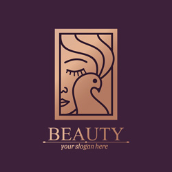 Стоковый логотип Девушка с птицей