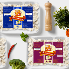 Разработка дизайна этикетки для пельменей 